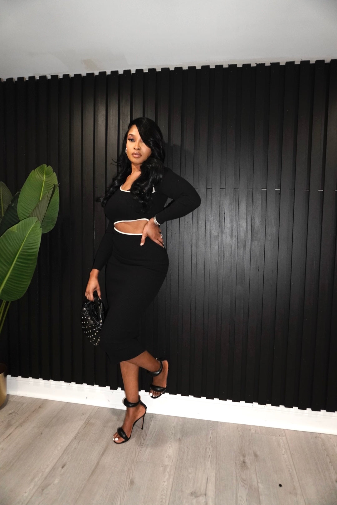 RIBBED CUT OUT BODYCON DRESS